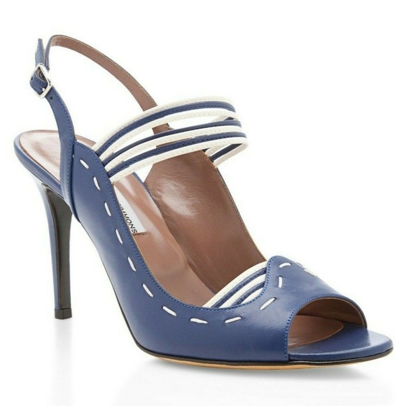 Tabitha Simmons Women's Navy Sandals Size 7.5 - Picture 2 of 5